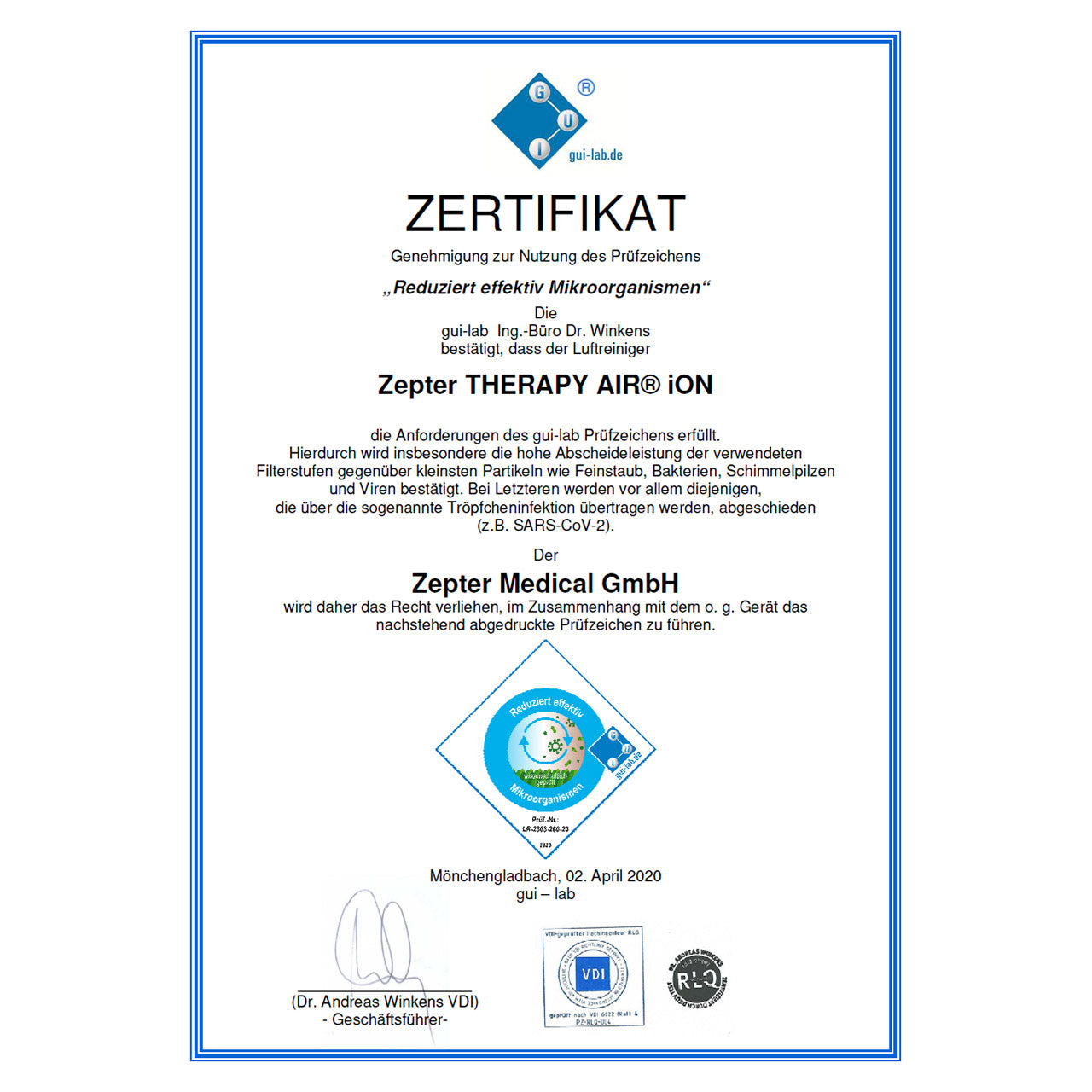Zepter Therapy Air iON Luftreiniger