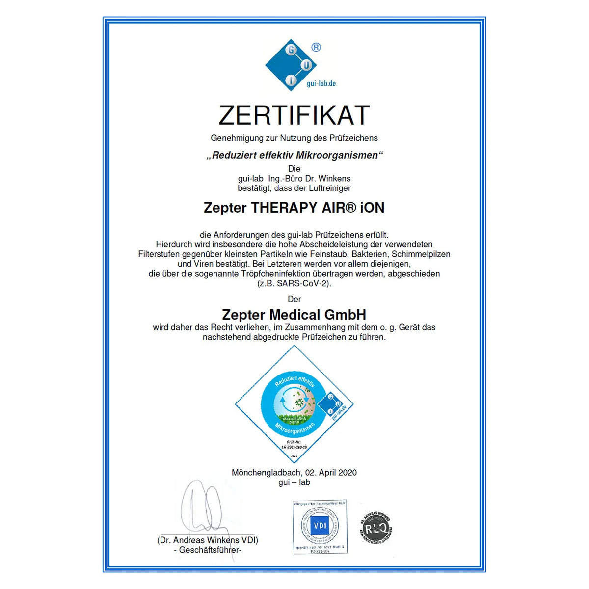Zepter Therapy Air iON Luftreiniger