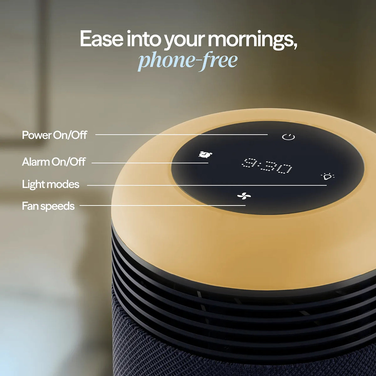 Blueair Mini Restful™ Luftreiniger mit integrierten Lichtwecker
